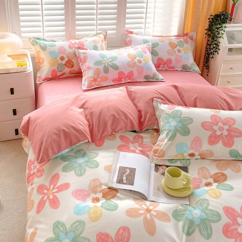 3 Piece Spring Floral Duvet Cover Set For Women Adults Home Bedroom Flowers Bedding Set With 2 Pillowcases Twin Full Queen King Size EX-STOCK Canada