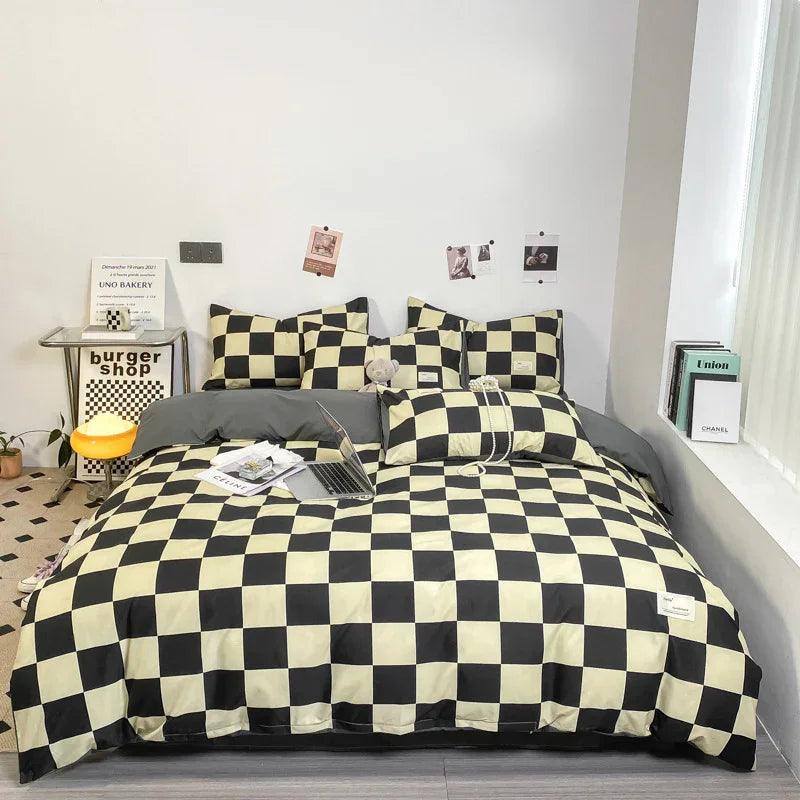Solid Color Double Stitching Washed Cotton Duvet Cover Bedding EX-STOCK Canada