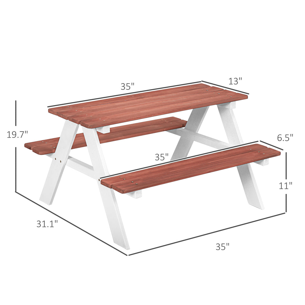 Set da picnic per bambini, tavolo e panca in legno, mobili da patio per bambini, giocattoli da esterno per giardino e cortile, età 3-8 anni, marroneEX-STOCK Canada