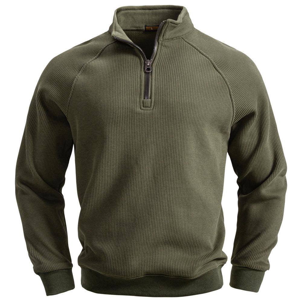 Suéter europeo y americano de medio cierre con cuello alto, de forro polar, para hombre, combinable con todoEX-STOCK Canada