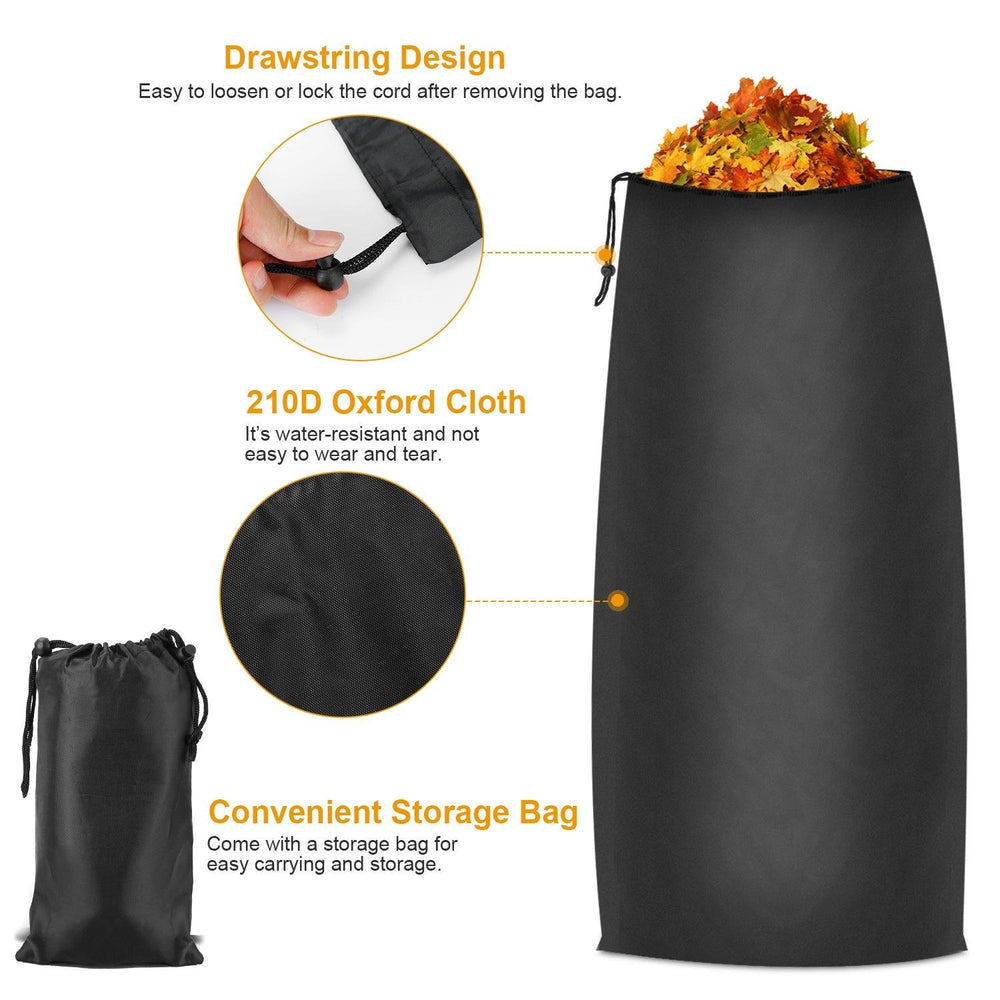 Bolsa para hojas de tractor de césped para cortacésped montado, bolsa de hojas reutilizable de gran capacidad, bolsa recogedora de césped negraEX-STOCK Canada
