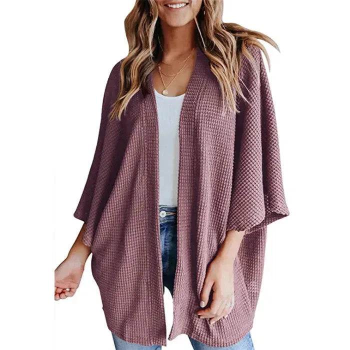 Short Sleeve Waffle Gerson Winter Fleece Women's Cardigan - EX-STOCK Canada