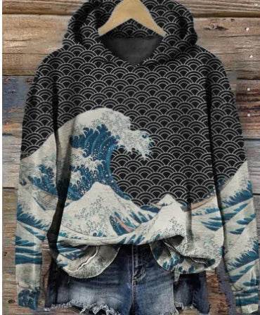 Women Fashion Spring And Autumn Plum Blossom Hooded Super Plus Size Loose-fitting Casual Pullover - EX-STOCK Canada