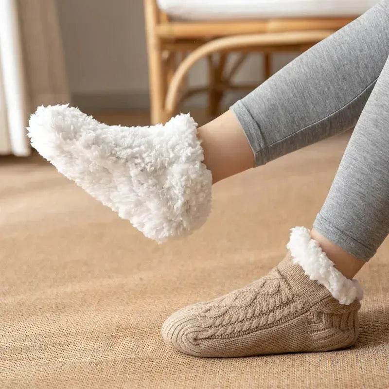 Winter Knitted Plush Floor Socks Home Warm Non-slip Carpet Socks Women - EX-STOCK Canada