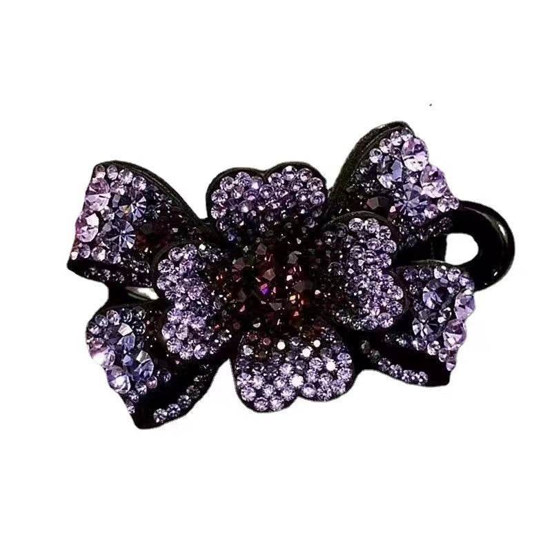 Elegant Rhinestone Barrette Flower Hair Clip - EX-STOCK Canada