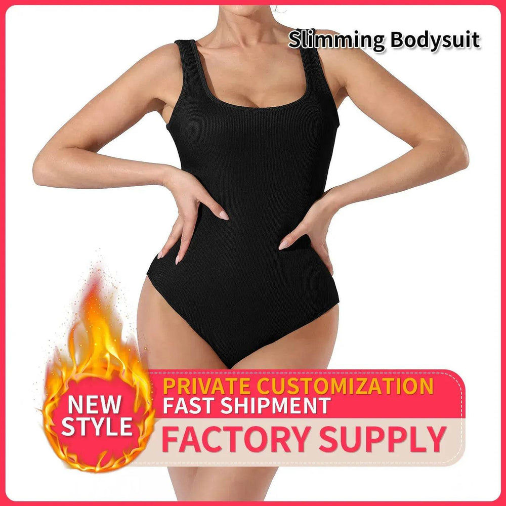 One piece Full body shaper Sleeveless Square neckline Bodysuit - EX-STOCK Canada