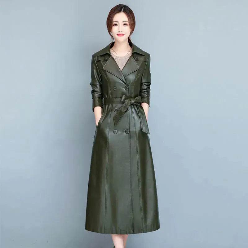 Slim fit Long Sleeve Leather Blazer Dress formal Winter dress - EX-STOCK Canada