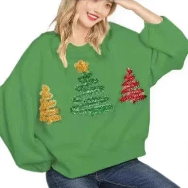 Women's Christmas Tree Casual Pullover Long Sleeve Sweater EX-STOCK Canada