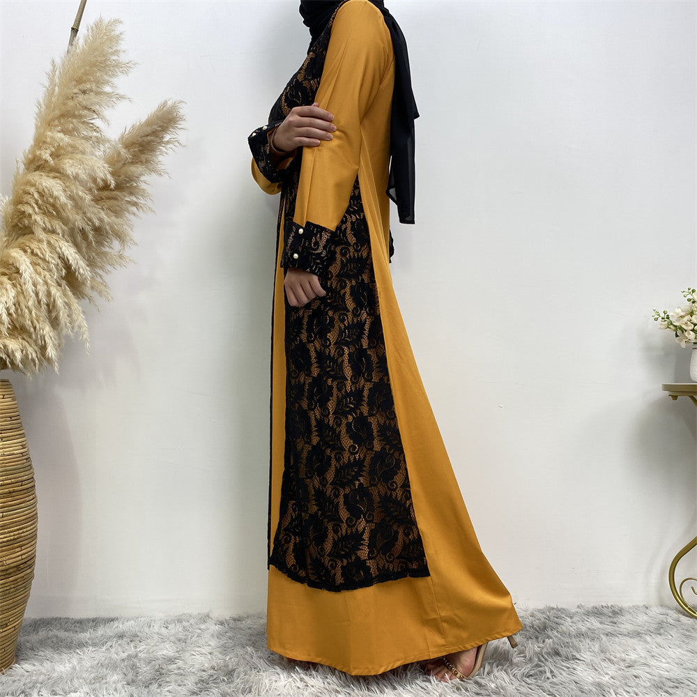 Lace Temperament Women's Clothing Arabic Clothing Robe - EX-STOCK Canada