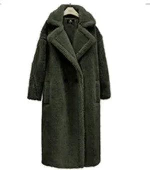 Manteau en peluche pour femmes, long manteau en agneau, hiverEX-STOCK Canada