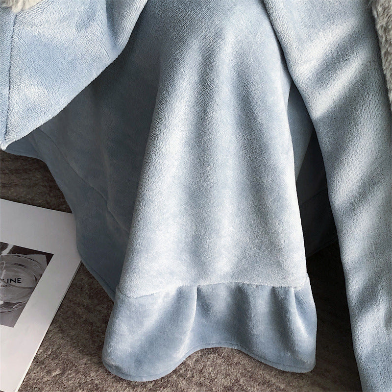 A Four Piece Set Of Rabbit Hair And Milk Velvet Duvet Cover On A Baby Plush Bed EX-STOCK Canada