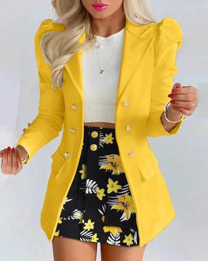 Women Slim fitted Formal Fashion Short Skirt suit co ord skirt set for women - EX-STOCK Canada
