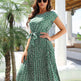 Casual Spring Summer Tie belt Pleated Floral Midi Dress - EX-STOCK Canada