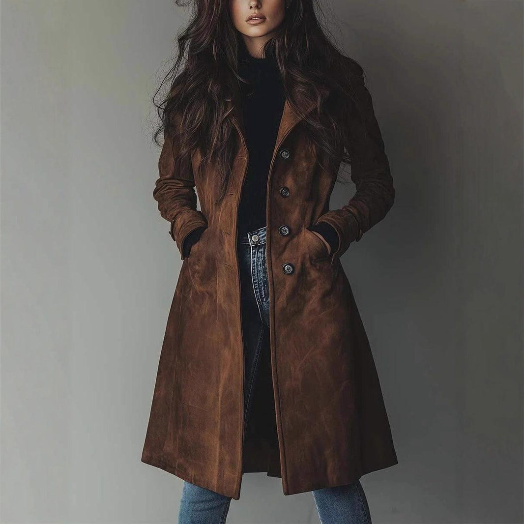 Abrigo largo estilo occidental para mujer para otoño e inviernoEX-STOCK Canada