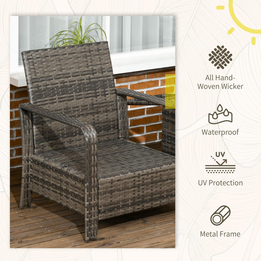 3 Piece Patio Furniture, PE Wicker Storage Table & Chairs, Beige EX-STOCK Canada
