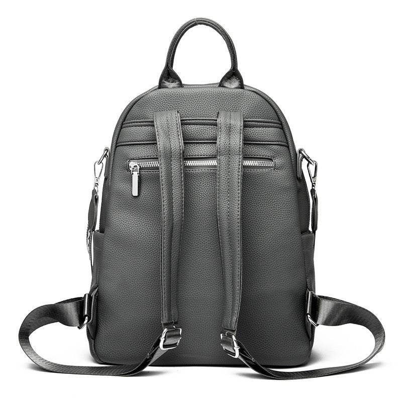 Large Capacity Soft Leather Student Backpack Trendy Travel Bag - EX-STOCK Canada