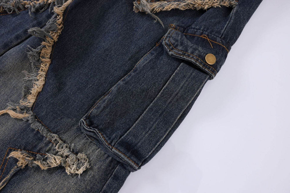 Distressed Denim Pant for women Oversized Streetstyle Patch Cargo Jeans Pant - EX-STOCK Canada