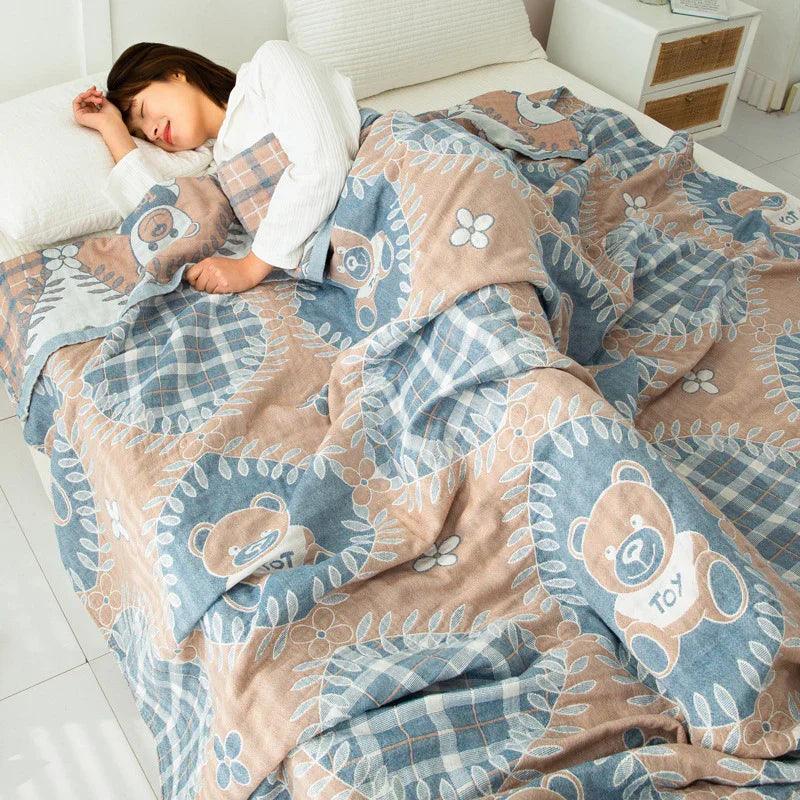 Couverture serviette en gaze de coton à quatre couches Couverture pour climatisation Couette fineEX-STOCK Canada