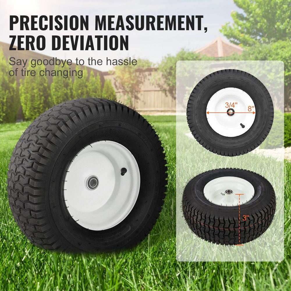 Pneumatici per Rasaerba con Cerchio, Pneumatici Tubeless per Trattore 16x6,5-8, Set da 2 Pneumatici e Ruote, Pneumatici Pneumatici per Prato, Mozzo con Offset di 3', Boccola da 3/4', 16 Adattatori per Trattore RasaerbaEX-STOCK Canada