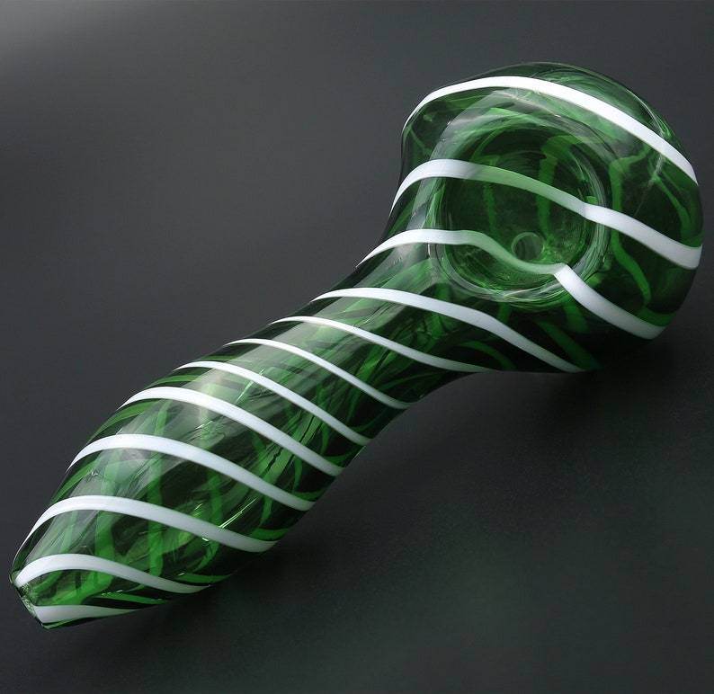 Color Stripes Glass Crafts Hookah Pipe - EX-STOCK Canada