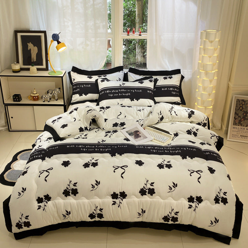 Thick Hepburn Black Lace Brushed Washed Cotton Duvet Insert Warm EX-STOCK Canada