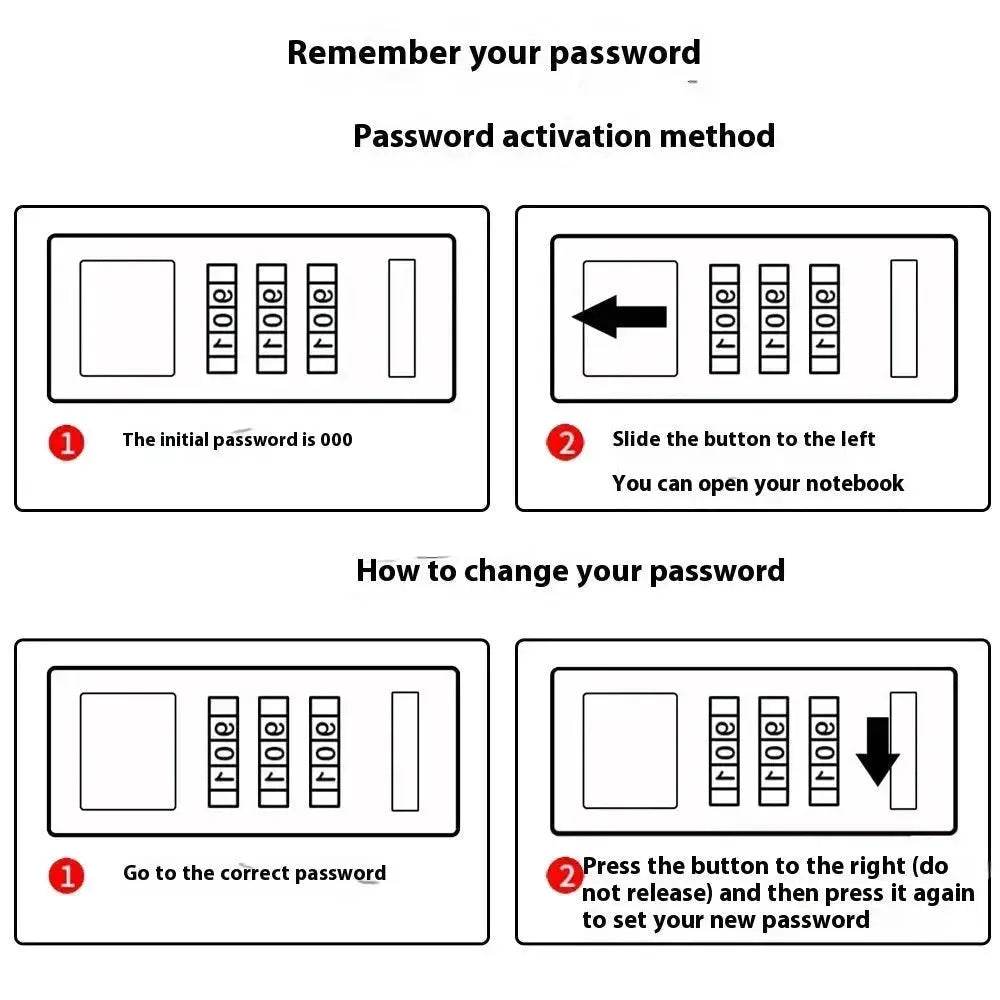 A5 Password-protected Noteboy Diary With Lock Creative Trend Journal Book Student Smart Notepad Stationery Leather Notebook - EX-STOCK Canada