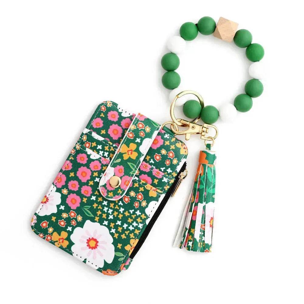 Women's Flora Print Tassel Leather Card Holder Wallet - EX-STOCK Canada