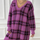 Deer Plush V-neck Long Sleeve Plaid Winter Jumper Mini dress - EX-STOCK Canada