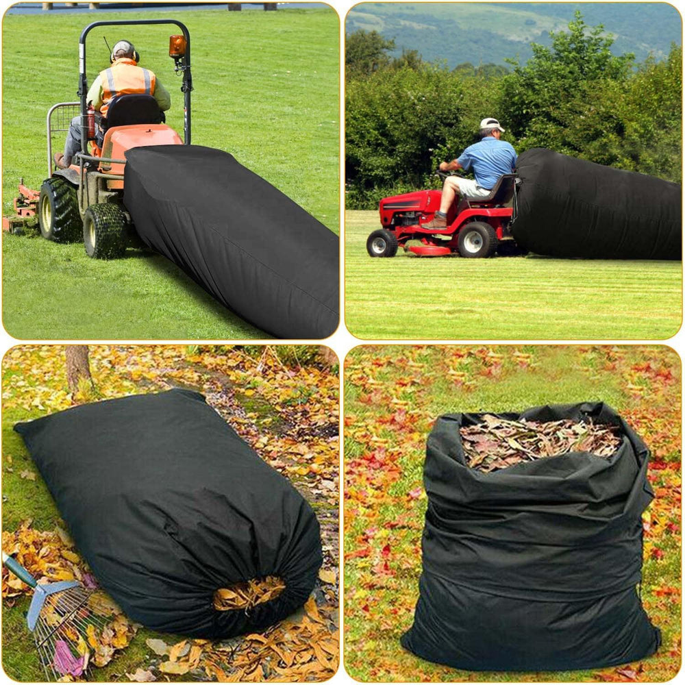 Bolsa para hojas de tractor de césped para cortacésped montado, bolsa de hojas reutilizable de gran capacidad, bolsa recogedora de césped negraEX-STOCK Canada