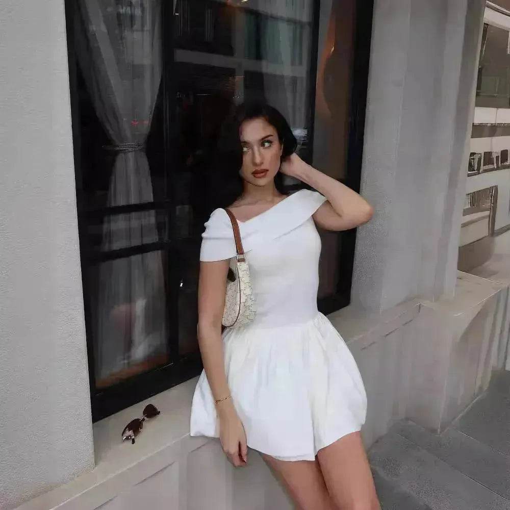 European And American Women Style Beach Holiday Party Cocktail Off Shoulder Mini Skater Dress for Ladies - EX-STOCK Canada