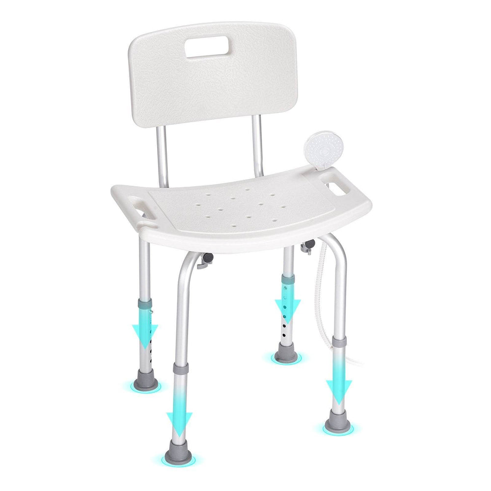 Shower Chair, Shower Seat With Back, Adjustable Height Shower Stool, Shower Chair For Inside Shower Bathtub, Non-slip Bathroom Bench Bath Chair For Elderly Disabled Handicap, 350 Lbs Capacity - EX-STOCK Canada