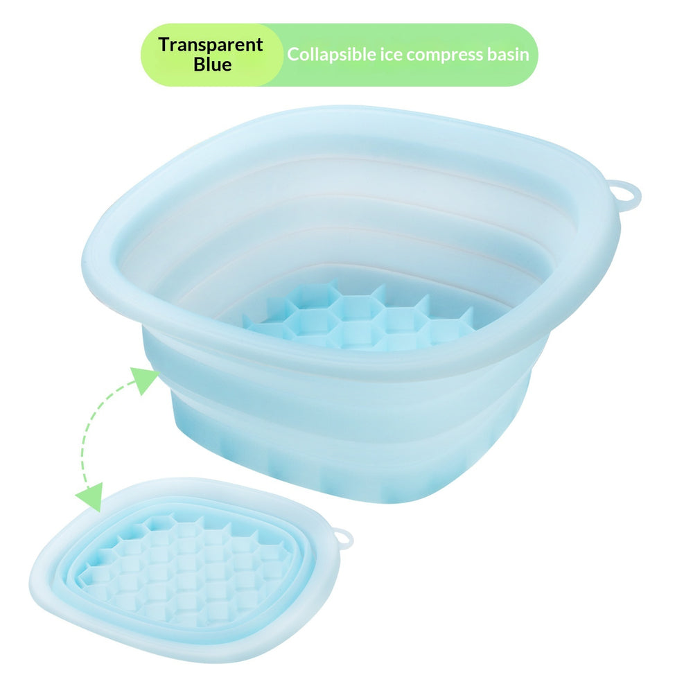 Einfarbiger tragbarer zusammenklappbarer Silikon-Eisbehälter für das Gesicht