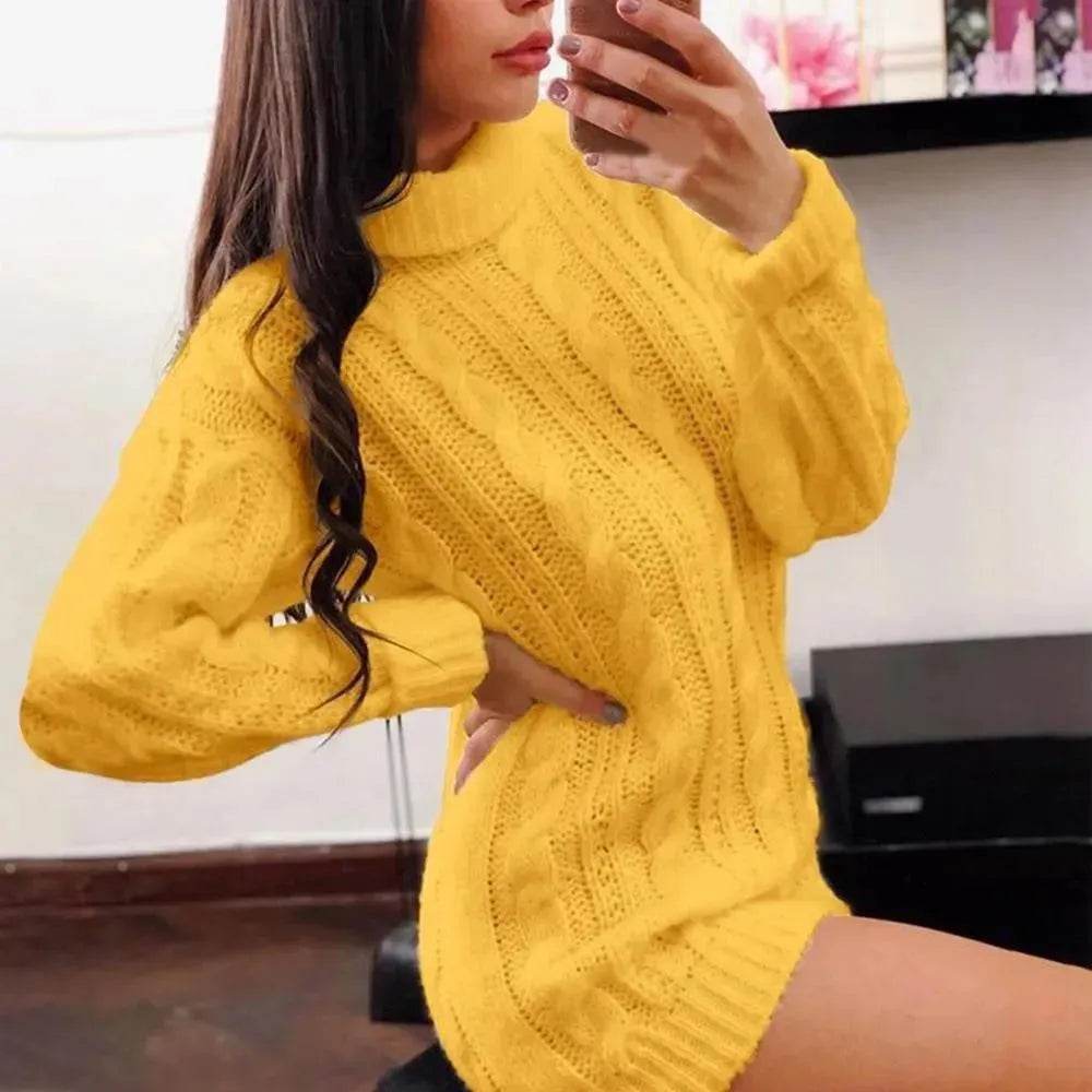 Ladies Casual Autumn Winter Oversized Mini sweater dress - EX-STOCK Canada