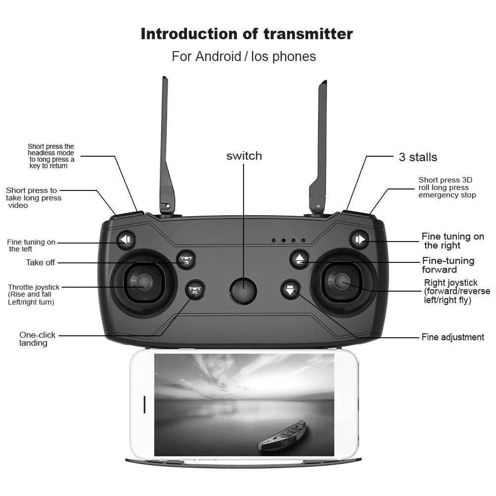 S163 Drone a Doppia Fotocamera a Controllo Remoto Quadriassiale PieghevoleEX-STOCK Canada
