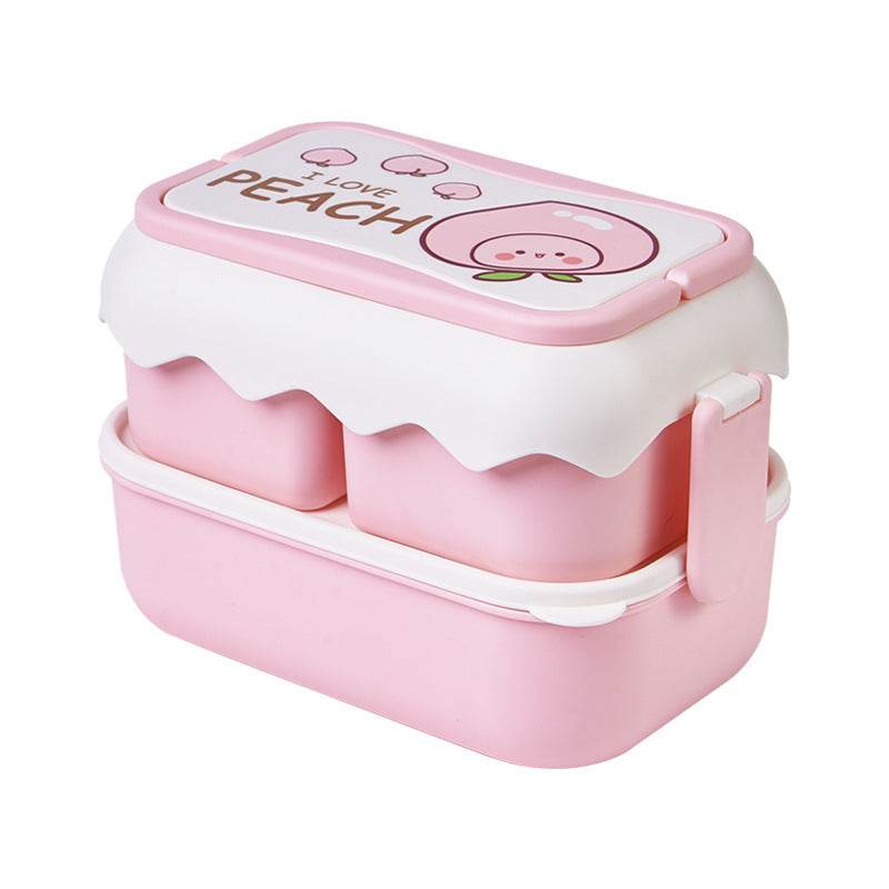 Cute Double Layered Kids Plastic Lunch Box - EX-STOCK Canada
