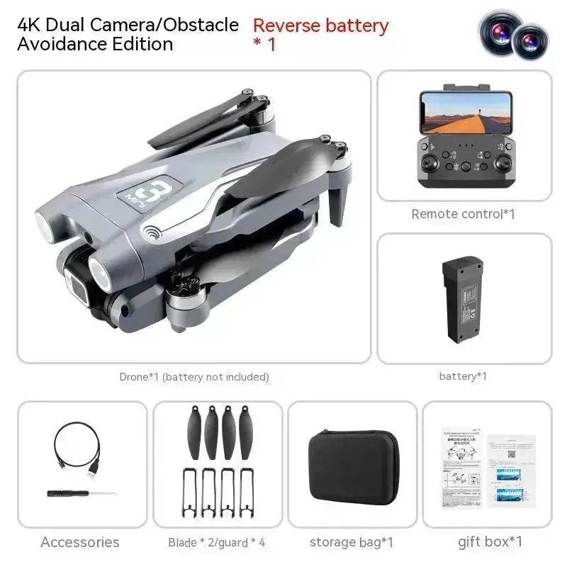 UAV Optical Flow Dual Camera Drone 480p Camera Obstacle Avoidance Aerial Photography Foldable Quadcopter - EX-STOCK Canada