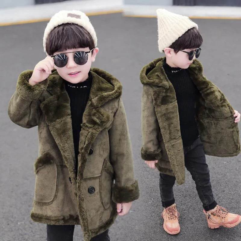 Fashion Boys' Suede Padded Trench Coat - EX-STOCK Canada