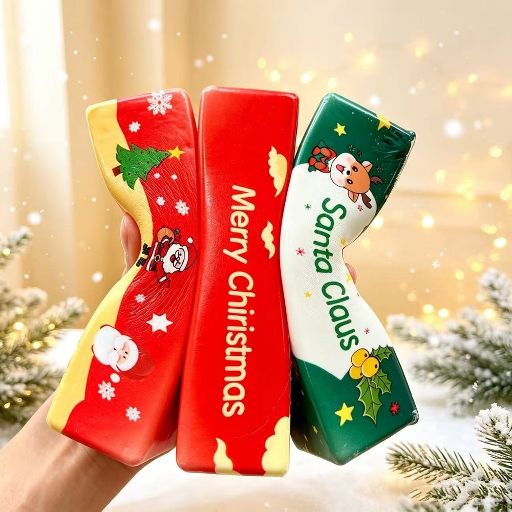 Christmas Butter Stick Squishy Toy – Red & Green Slow-Rebound Foam