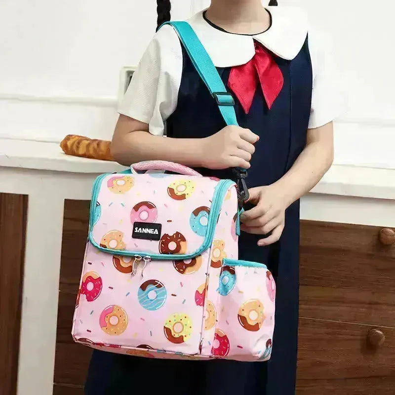 Studenti a borsa isolata per i cartoni animati per bambini con la scatola da pranzo per pasti PACCHE PORTATIVA PRESERVAZIONE PORTA