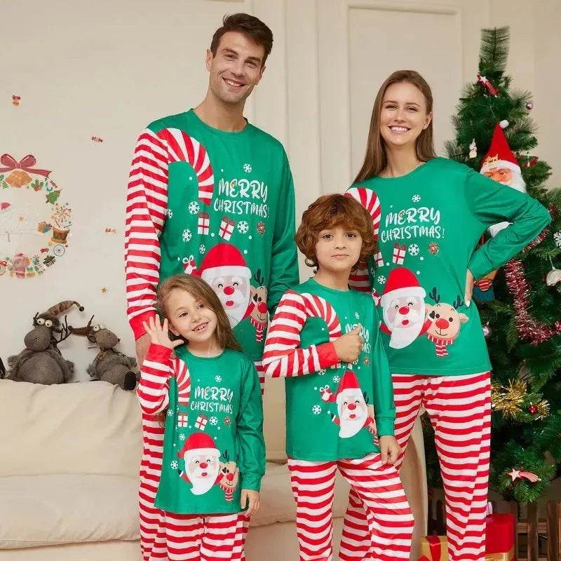 Cartoon Santa Claus Letter Printing Parent-child Christmas Pajamas Home Wear Suit - EX-STOCK Canada