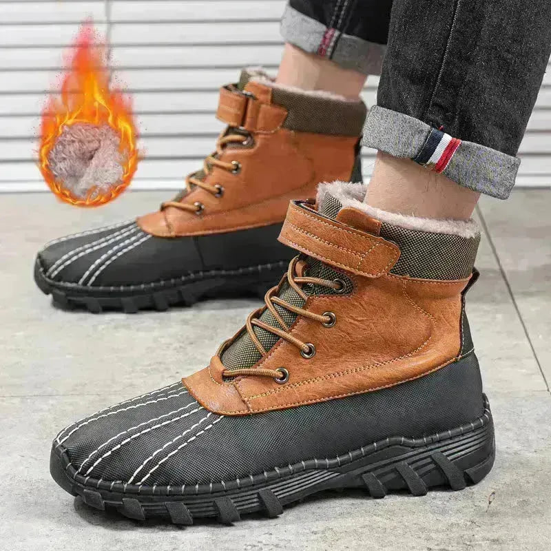 Bottes de neige à lacets d'hiver pour hommes pour hommes femmes imperméables et antidérapantes