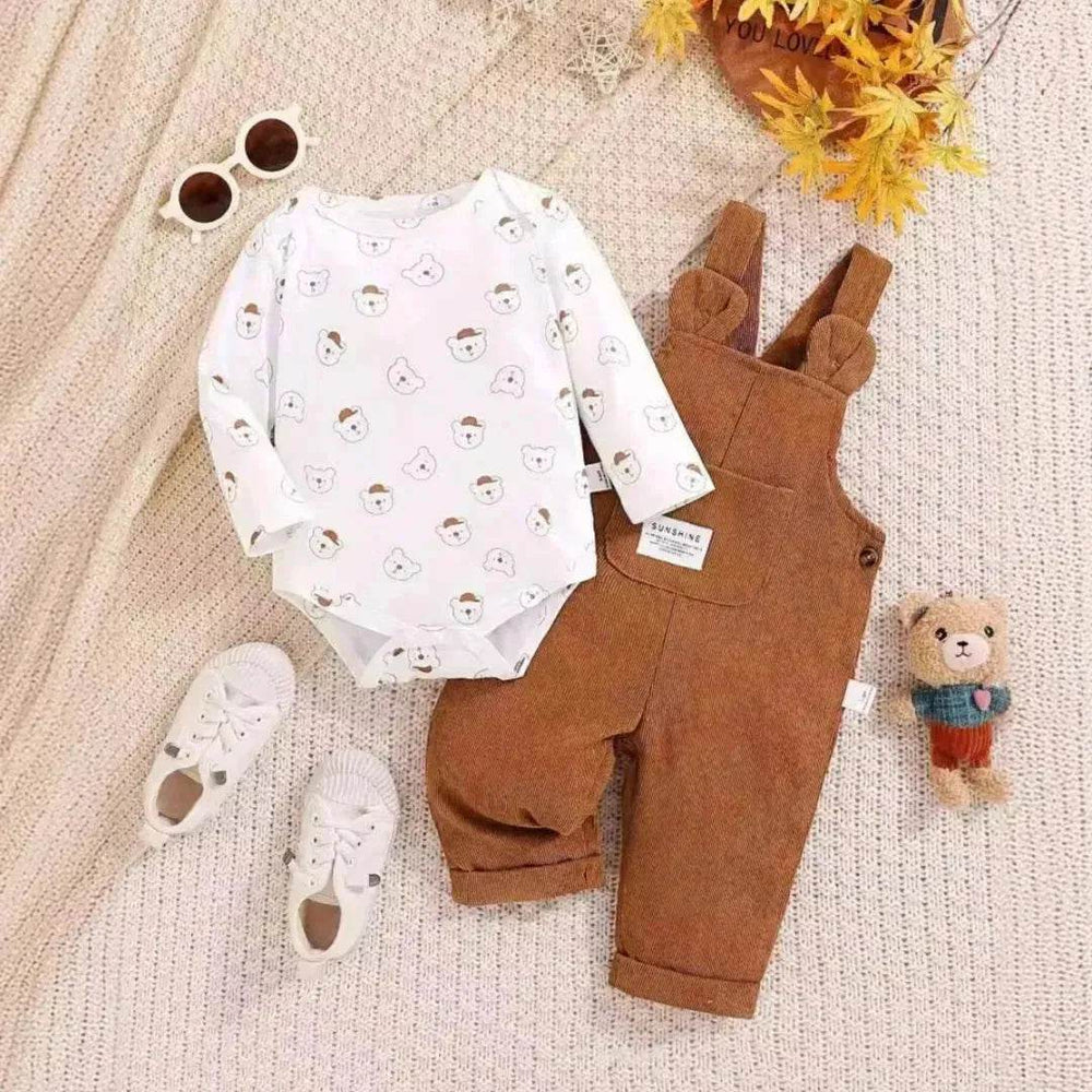 Cute Baby Bear Printed Romper Overalls Suit for baby girl - EX-STOCK Canada
