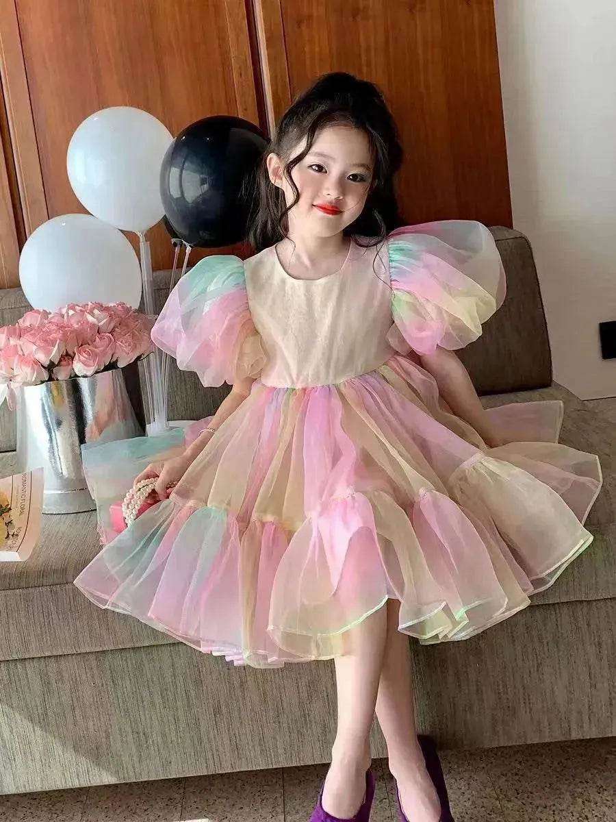 Girls Princess Mesh Puff Sleeve Dress Princess gown for kids - EX-STOCK Canada