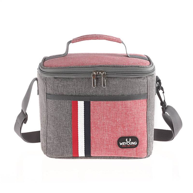 Striped Insulated Lunch Bag – Stylish Portable Tote for Work - EX-STOCK Canada