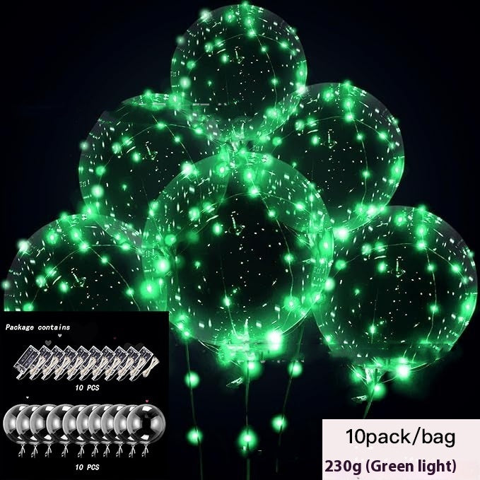 LED Glowing Balloon Party Decoration – 20" TPU Glow Balloons with Color Light Options