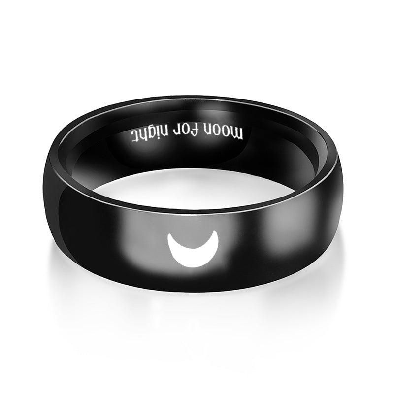 Anillos de pareja de acero inoxidable Sol Luna - EX-STOCK Canada