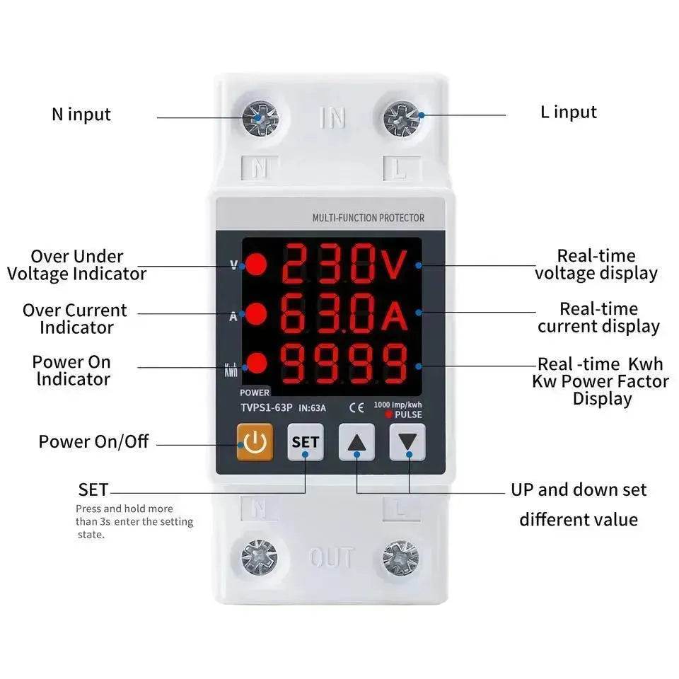 63A Rail Adjustable Voltage Regulator Power Surge Protector - EX-STOCK Canada
