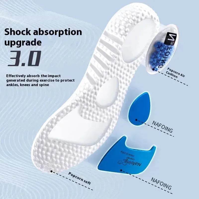 New Sport Insoles For Shoes High Elasticity Triple Shock Absorbing Sole Pad PU Memory Foam Air-cushion Super Soft Sneakers Soles - EX-STOCK Canada