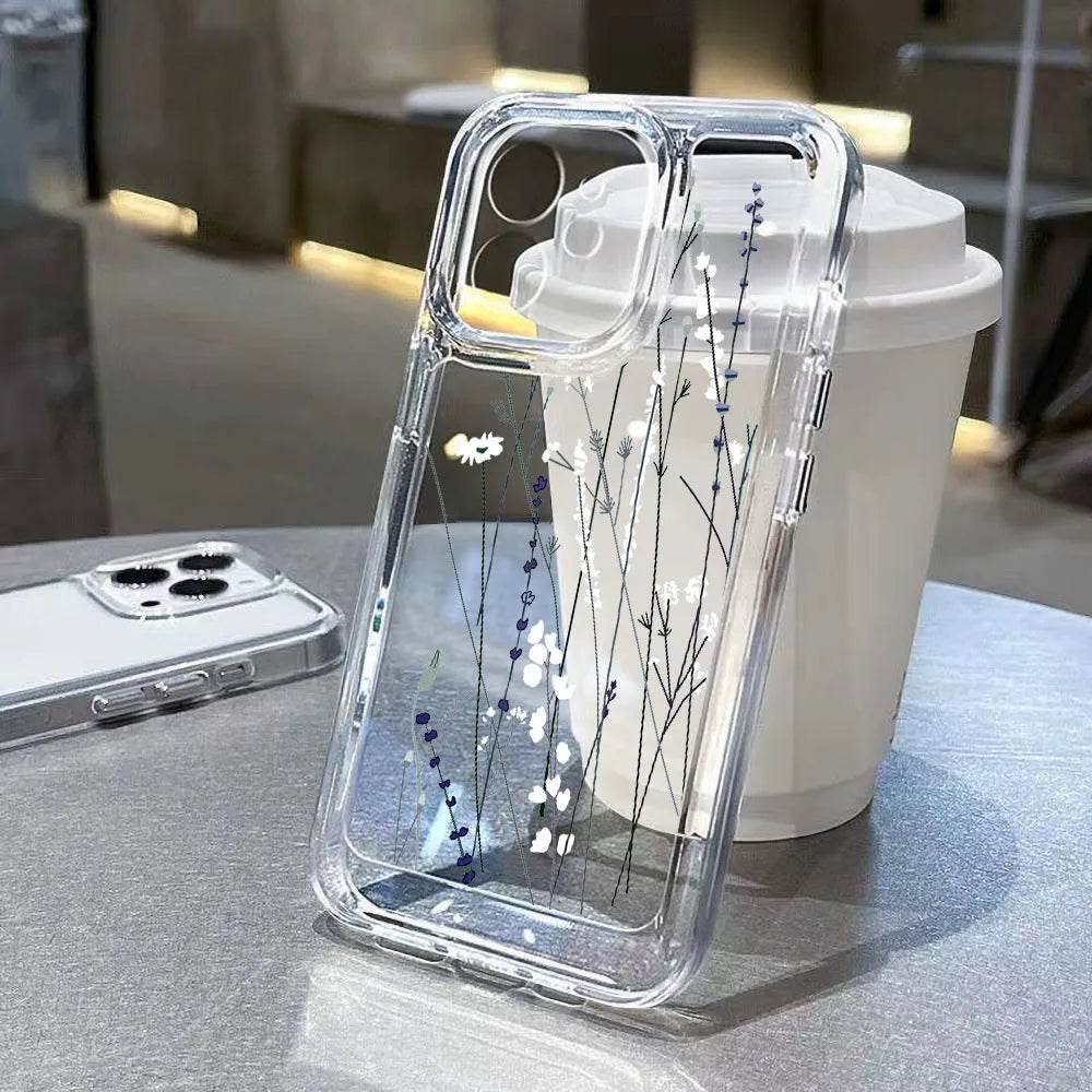 Antique Flower Transparent Phone Case - EX-STOCK Canada