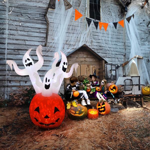Halloween decorations - 5.9 FT Halloween Inflatable Pumpkin Ghost Outdoor Decorations - EX-STOCK Canada